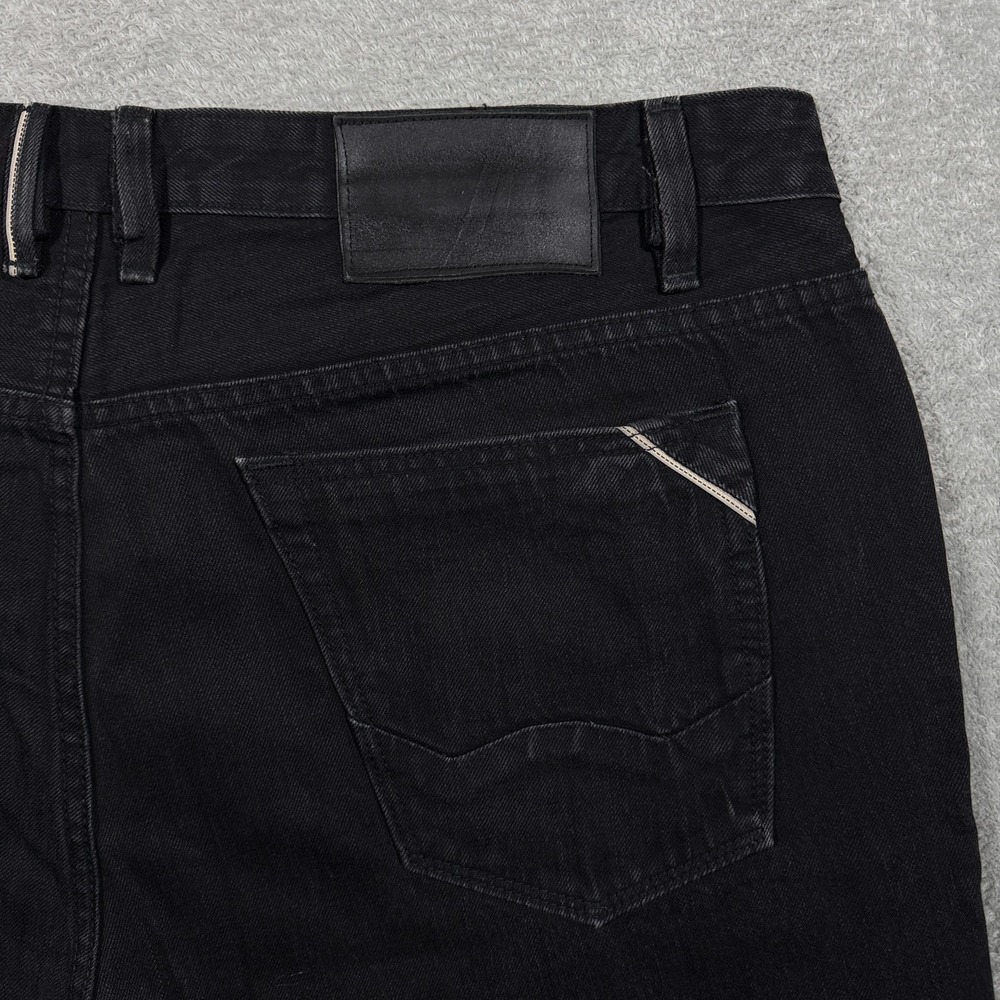 Cult Of Individuality Jeans Mens 40x33 Black Rebel Straight Selvedge Denim - Picture 5 of 16